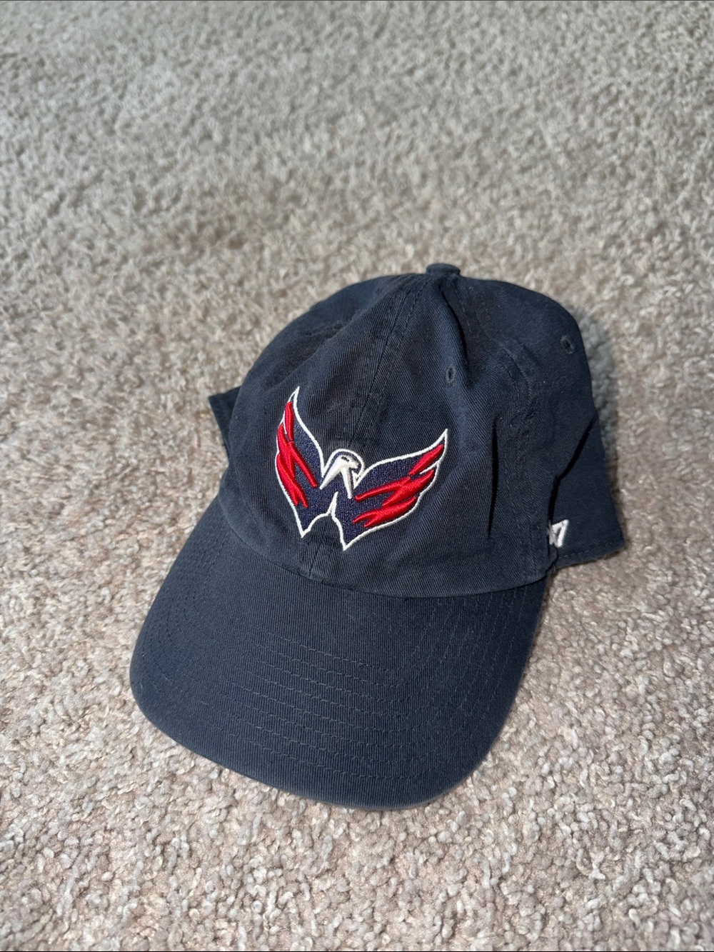 Black Baseball Cap with Red Wing Logo